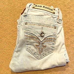 Rock Revival Ankle Skinny Jeans Light Faded NWOT 27